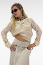 maglia con manica lunga macrame'